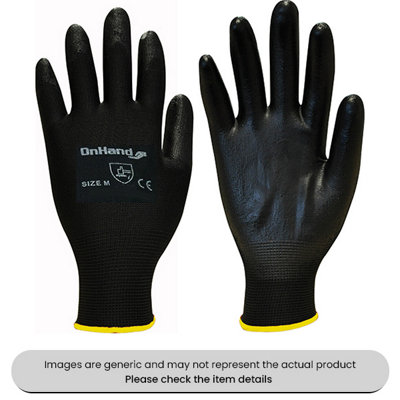 Mehr Black Medium Nitrile Coated Gloves With Nitrile Coated Palm Pack Qty 10 from B&Q
