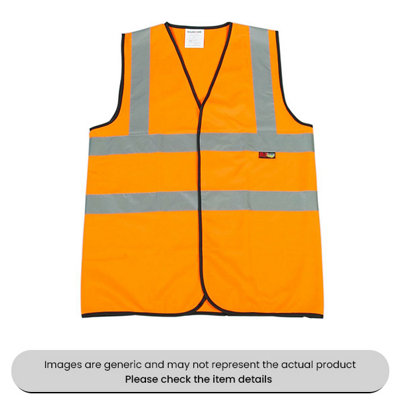 Mehr Orange Extra Large Reflective Waist Coat 2 Bands & 2 Braces Pack Qty 1 from B&Q