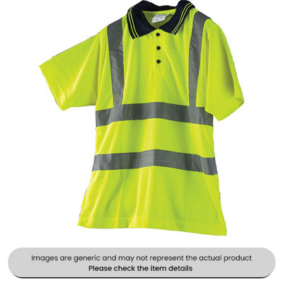 Mehr Yellow Extra Large Hi-Vis Reflective Polo Shirt Class 2 Pack Qty 1 from B&Q