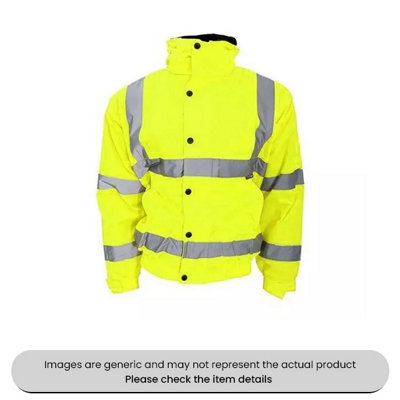 Mehr Yellow Xxl Hi-Vis Bomber Jacket Adjustable Cuffs Pack Qty 1 from B&Q