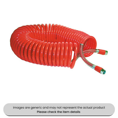 Mehr Recoiled Air Line Nylon Spring 25Ft1/4" Bsp Swivel Nuts Pack Qty 1 from B&Q