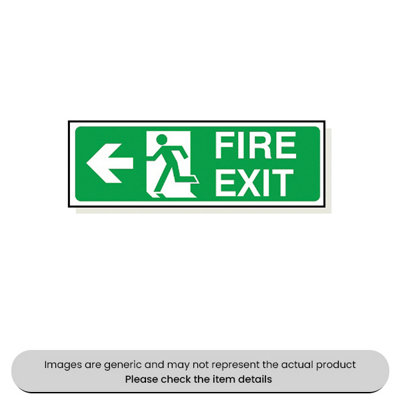 Mehr Fire Exit Left Arrow Foamex 120X360mm Pack Qty 1 from B&Q