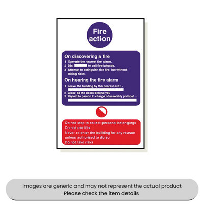 Mehr Fire Action Foamex 240X360mm Pack Qty 1 from B&Q