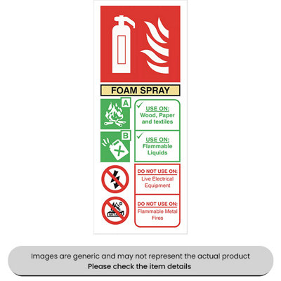 Mehr Yellow Extinguisher Self-Adhesive 250X100mm Pack Qty 1 from B&Q