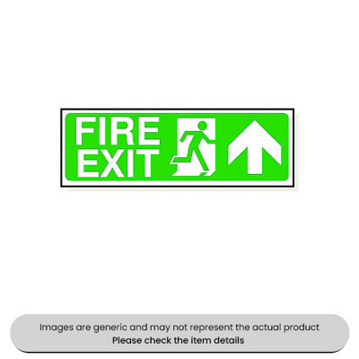 Mehr Fire Exit Up Arrow Self-Adhesive 150X450mm Pack Qty 1 from B&Q