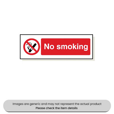 Mehr No Smoking Foamex 120X360mm Pack Qty 1 from B&Q