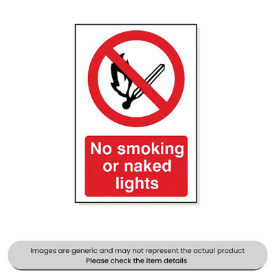Mehr No Smoking Or Naked Lights Foamex 240X360mm Pack Qty 1 from B&Q