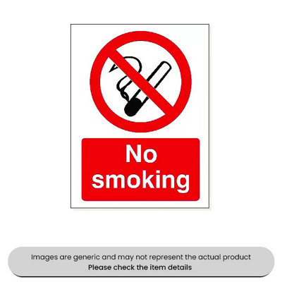 Mehr No Smoking Foamex 480X360mm Pack Qty 1 from B&Q
