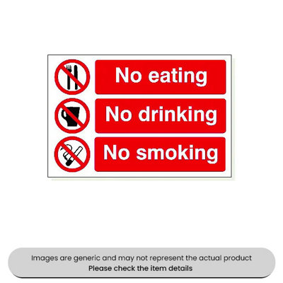 Mehr No Eating/ Drinking/ Smoking Foamex 480X360mm Pack Qty 1 from B&Q