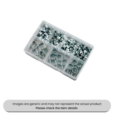 Mehr Zinc Plated O Clips 2-Ear 3/8"-7/8" Tube Fittings Assorted Box 125Pcs from B&Q