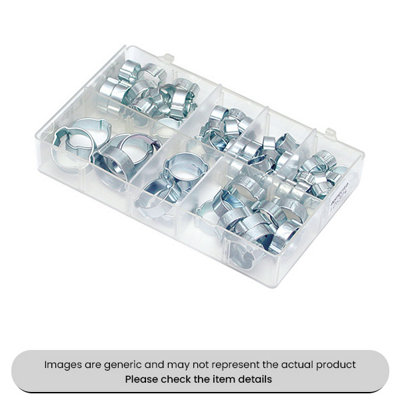 Mehr Zinc Plated Mini O Clips 2-Ear Tube Fittings Assorted Box 60Pcs from B&Q