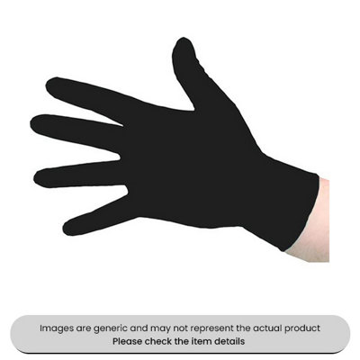 Mehr Black Large Onhand Disposable Gloves Nitrile Pack Qty 100 from B&Q