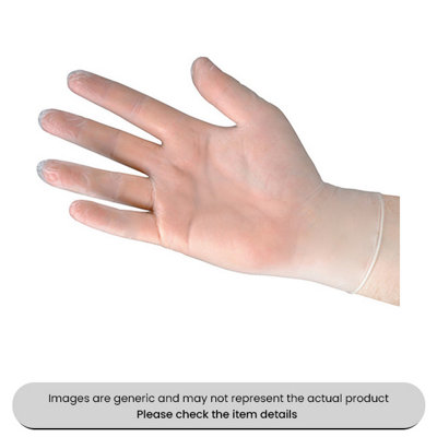 Mehr Extra Large Disposable Gloves White Vinyl Pack Qty 100 from B&Q
