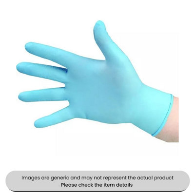 Mehr Blue Medium Onhand Plus Disposable Gloves Nitrile Plus Pack Qty 100 from B&Q