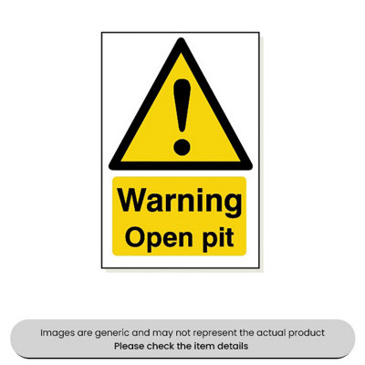 Mehr Warning Open Pit Adhesive 240X360mm Pack Qty 1 from B&Q