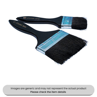 Mehr Paint Brushes Pure Bristles With Black Wooden Handles 3" Pack Qty 5