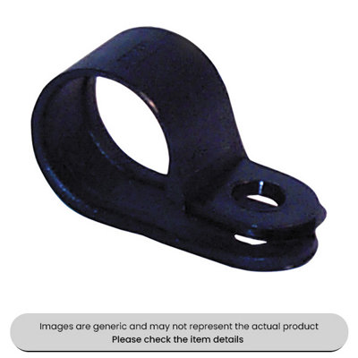 Mehr Black Nylon P-Clips 12mm Diameter Pack Qty 100 from B&Q