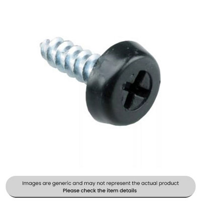 Mehr Zinc Plated No. Plate Fixings Black Plastic Headed Screws 1" Pack Qty 100 from B&Q