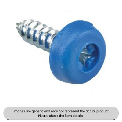 Mehr Zinc Plated No. Plate Fixings Blue Plastic Headed Screws 1" Pack Qty 100 from B&Q
