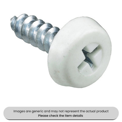 Mehr Zinc Plated No. Plate Fixings Green Plastic Headed Screws 1" Pack Qty 100 from B&Q