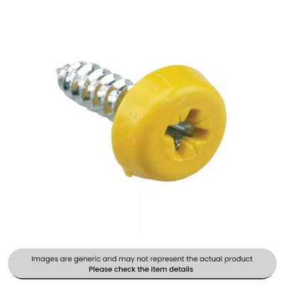 Mehr Zinc Plated No. Plate Fixings Yellow Plastic Headed Screws 3/4" Pack Qty 100 from B&Q