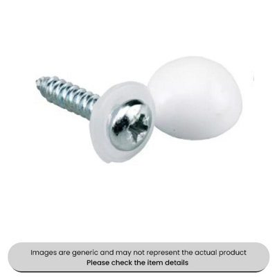 Mehr Zinc Plated No. Plate Fixings White Domes & Screws 8X3/4" Pack Qty 100 from B&Q