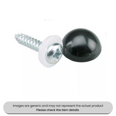 Mehr Zinc Plated No. Plate Fixings Black Domes & Screws 8X3/4" Pack Qty 100 from B&Q