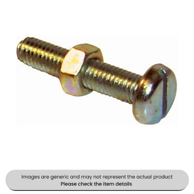 Mehr Zinc Plated Machine Screws & Nuts Slotted Pan Head Metric M4X25 Pack Qty 100 from B&Q