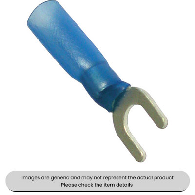 Mehr Blue Heat Shrink Terminals Adhesive Lined 5mm Fork Terminal Pack Qty 25 from B&Q
