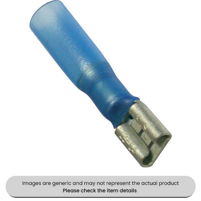 Mehr Blue Heat Shrink Terminals Adhesive Lined 6.3mm Spade Terminals Pack Qty 25 from B&Q