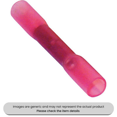 Mehr Red Heat Shrink Terminals Adhesive Lined Butt Connectors Pack Qty 100