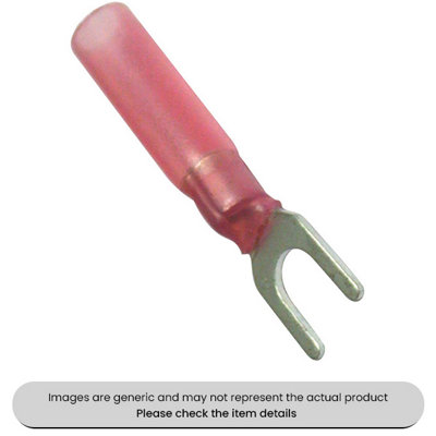 Mehr Red Heat Shrink Terminals Adhesive Lined 4mm Fork Terminals Pack Qty 25 from B&Q