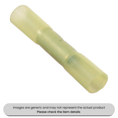Mehr Yellow Heat Shrink Terminals Adhesive Lined Butt Connectors Pack Qty 10
