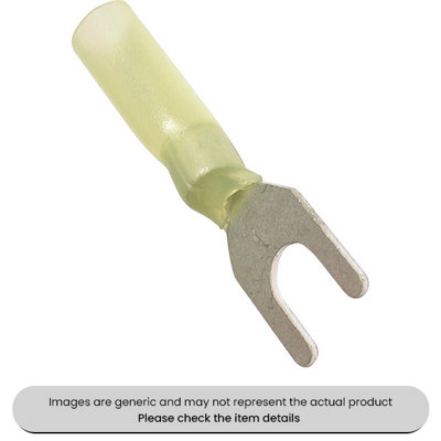 Mehr Yellow Heat Shrink Terminals Adhesive Lined 6mm Fork Terminals Pack Qty 25 from B&Q