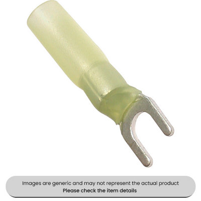 Mehr Yellow Heat Shrink Terminals Adhesive Lined 5mm Fork Terminals Pack Qty 25 from B&Q