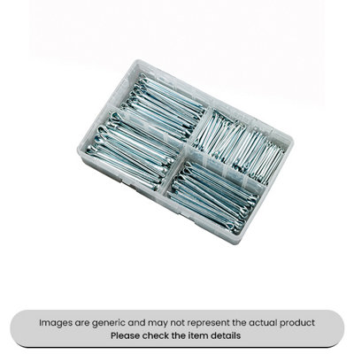 Mehr Zinc Plated Split Cotter Pins Imperial Commercial Sizes Assorted Box 220Pcs from B&Q