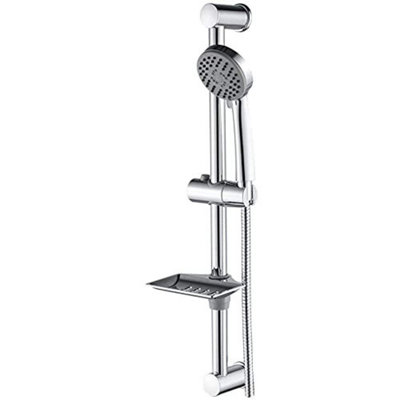 Shower Riser KitShower Slide Bar With Shower Head  170Cm Shower Hose Shower Head Holder And Soap Dish  For Bathroom from B&Q