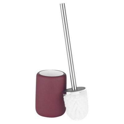  - (Purple) Ceramic Toilet Brush Bathroom Cleaning Holder Set