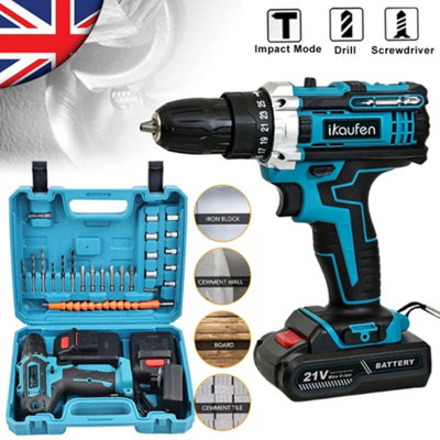 21V Cordless Combi Hammer Drill Driver & Electric Screwdriver With 2 Batteries from B&Q