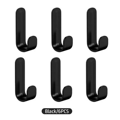 6 Self Adhesive Hooks White Plastic Strong Sticky Stick On Wall Door Hanging New from B&Q