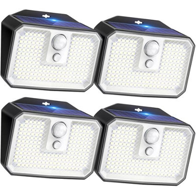4Pack Solar Powered Pir Motion Sensor Wall Lights Outdoor Garden Security Lamp from B&Q