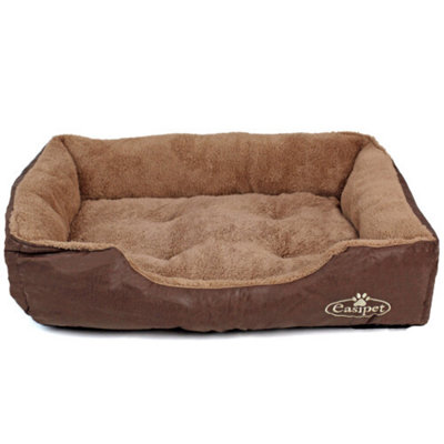 B&Q Dog Bed In Faux Leather Fur Fleece Actiaspet Medium