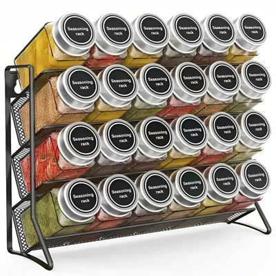 4 Tier Spice Rack Countertop Storage Organizer For Pantry And Cabinet from B&Q