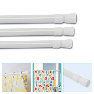190Cm Spring Loaded Curtain Rail Extendable Voile Tension Pole from B&Q
