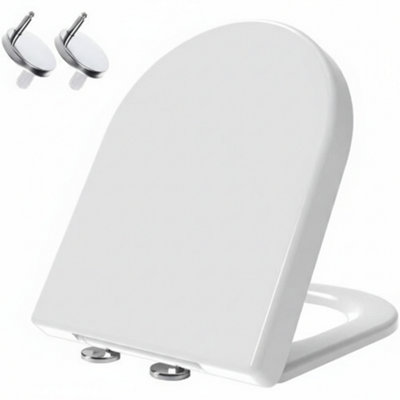 D Shape Toilet Seat Soft Close Toilet Seat With Quick Release Top Fix 360 Adjustable Hinges from B&Q
