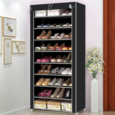 10 Tier Shoes Cabinet Storage Organiser Shoe Rack Stand Holds 27 Pairs from B&Q