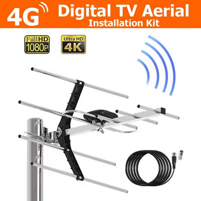  - Digital Outdoor Tv Aerial Kit For Freeview Hd 4G Filtered With 10M Coaxial Cable