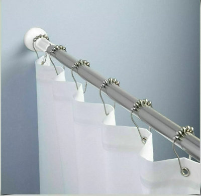  - Heavy-Duty Extendable Telescopic Shower Curtain Pole  Adjustable 110-200 Cm For BathDoor & Window