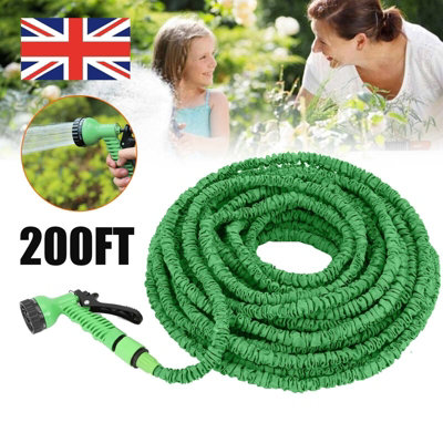 200Ft Expandable Garden Hose Pipe Spray Gun Flexible Expanding Pipes from B&Q