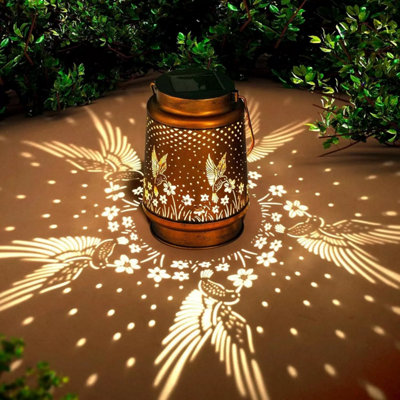Hummingbird Metal Solar Lantern  Led Hanging Outdoor Garden Light from B&Q